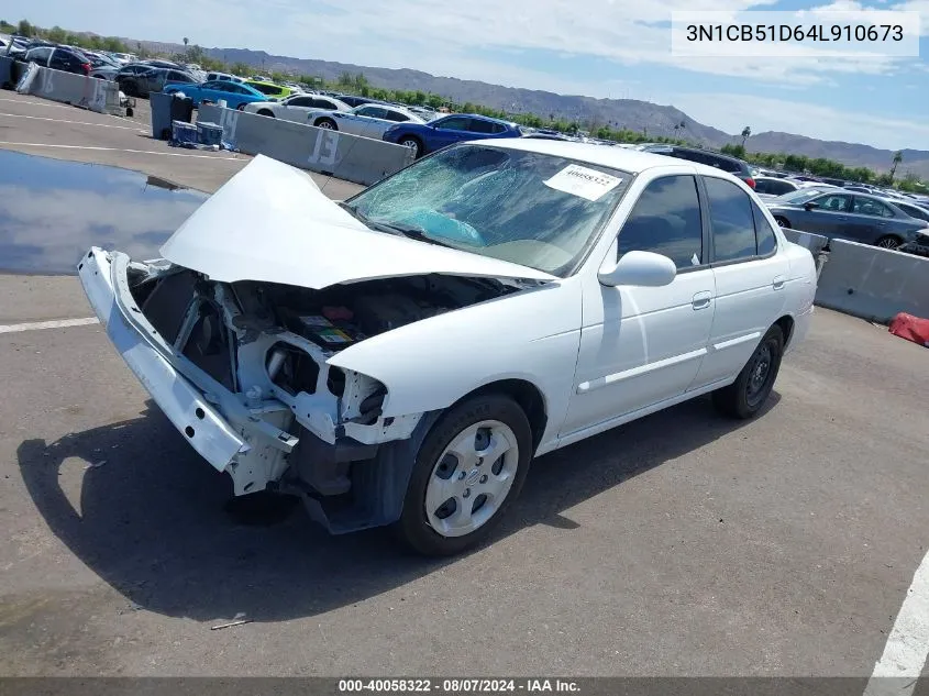 2004 Nissan Sentra 1.8S VIN: 3N1CB51D64L910673 Lot: 40058322