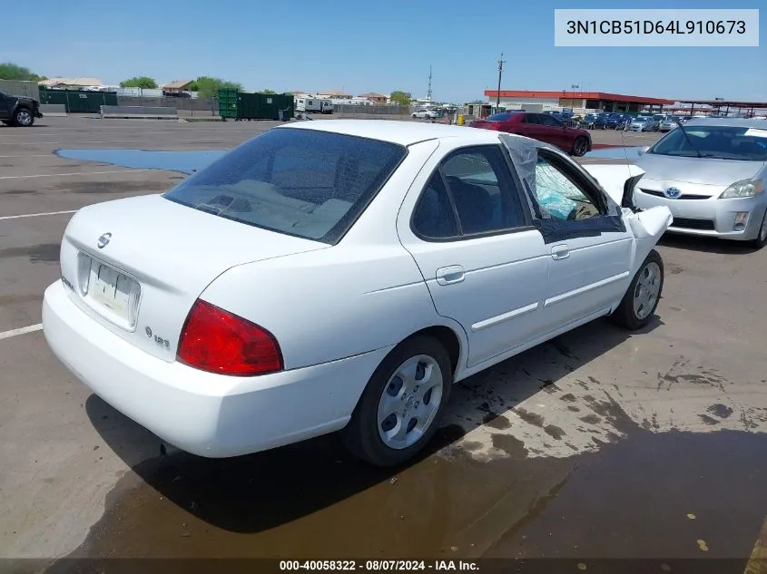 2004 Nissan Sentra 1.8S VIN: 3N1CB51D64L910673 Lot: 40058322