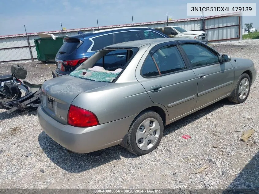 2004 Nissan Sentra 1.8S VIN: 3N1CB51DX4L479139 Lot: 40085856