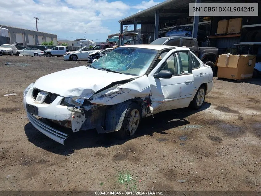 2004 Nissan Sentra 1.8S VIN: 3N1CB51DX4L904245 Lot: 40104545