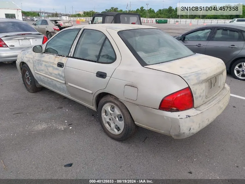 2004 Nissan Sentra 1.8S VIN: 3N1CB51D04L457358 Lot: 40125833