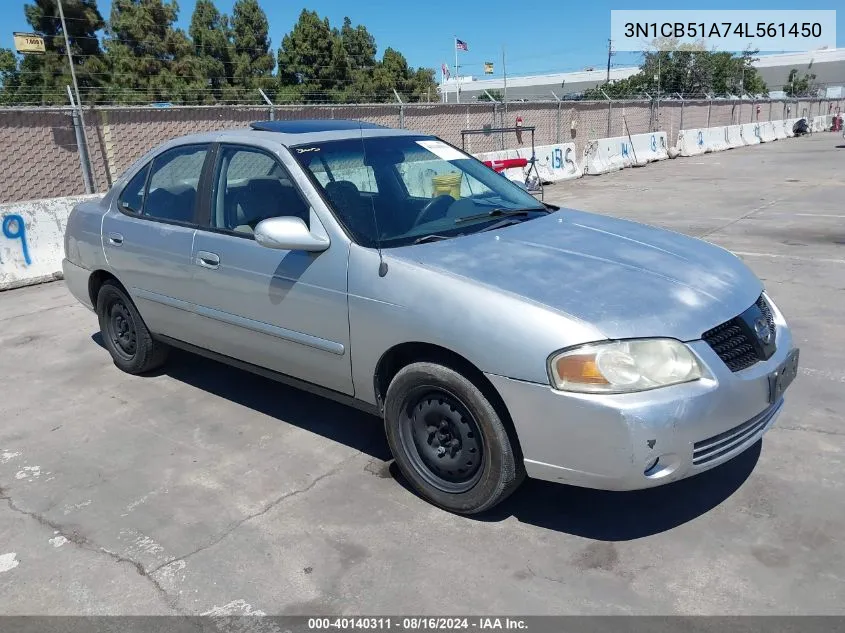 2004 Nissan Sentra 1.8S VIN: 3N1CB51A74L561450 Lot: 40140311