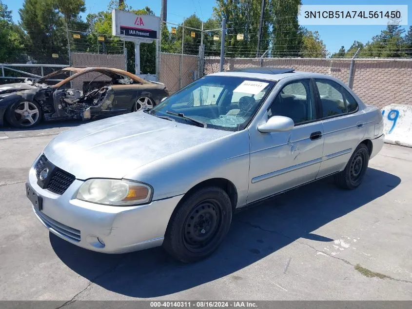 2004 Nissan Sentra 1.8S VIN: 3N1CB51A74L561450 Lot: 40140311