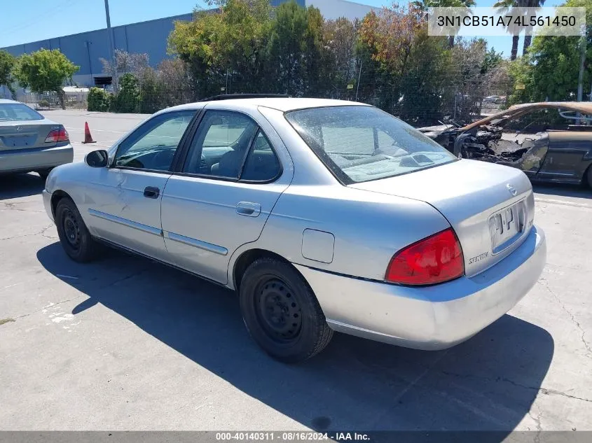 2004 Nissan Sentra 1.8S VIN: 3N1CB51A74L561450 Lot: 40140311