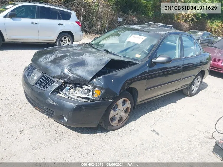 2004 Nissan Sentra 1.8S VIN: 3N1CB51D84L911629 Lot: 40243078