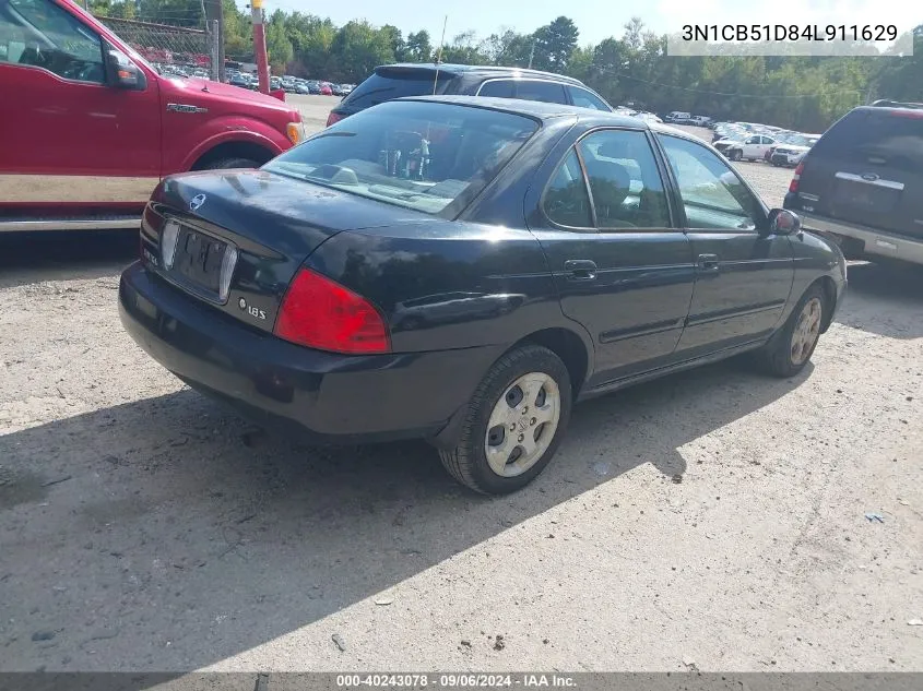 3N1CB51D84L911629 2004 Nissan Sentra 1.8S