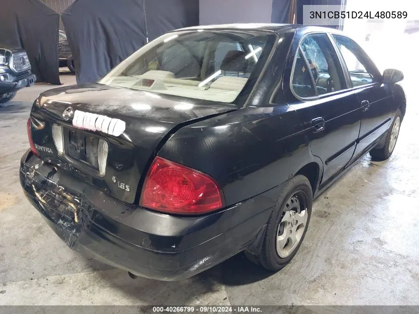 2004 Nissan Sentra 1.8S VIN: 3N1CB51D24L480589 Lot: 40266799