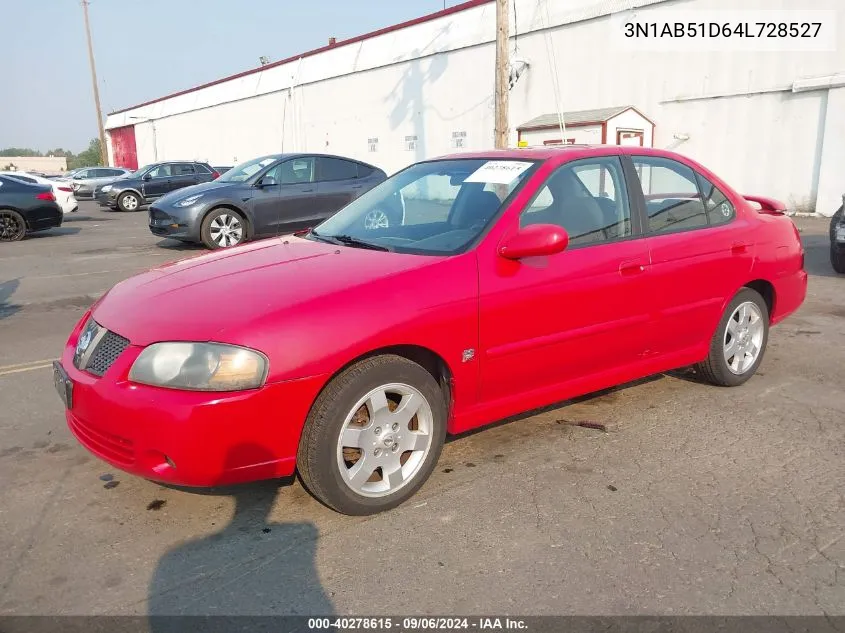 2004 Nissan Sentra Se-R VIN: 3N1AB51D64L728527 Lot: 40278615