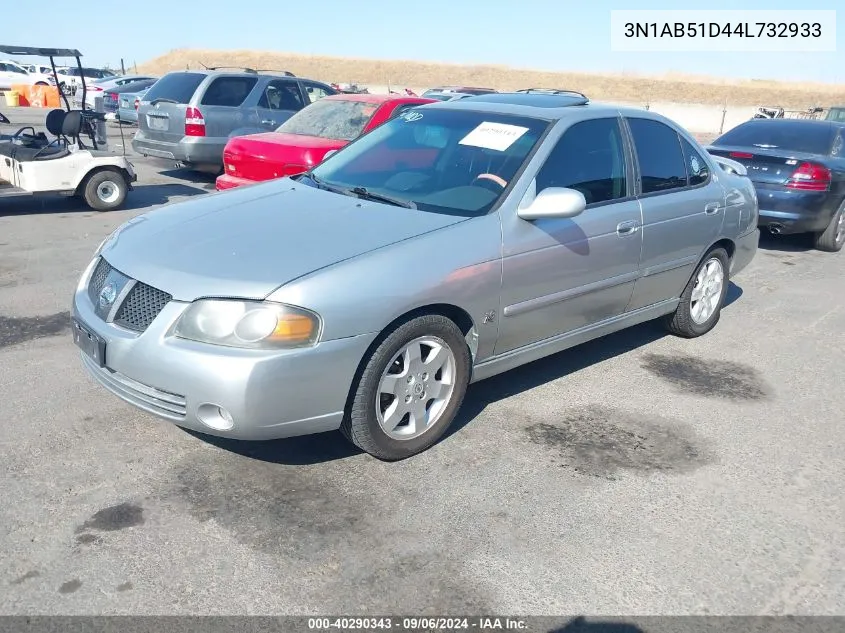 2004 Nissan Sentra Se-R VIN: 3N1AB51D44L732933 Lot: 40290343