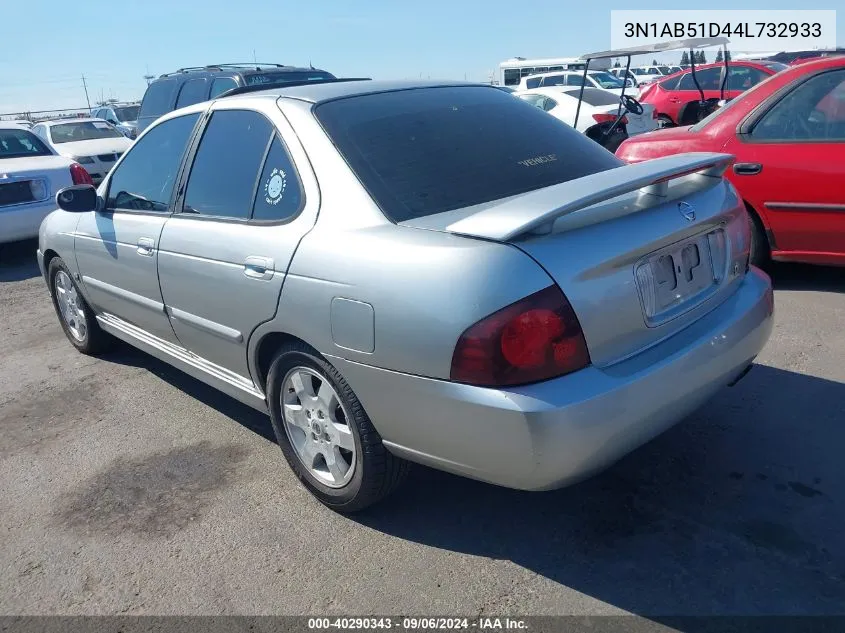 2004 Nissan Sentra Se-R VIN: 3N1AB51D44L732933 Lot: 40290343