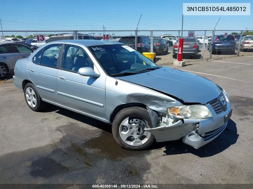 3N1CB51D54L485012 2004 Nissan Sentra 1.8/1.8S