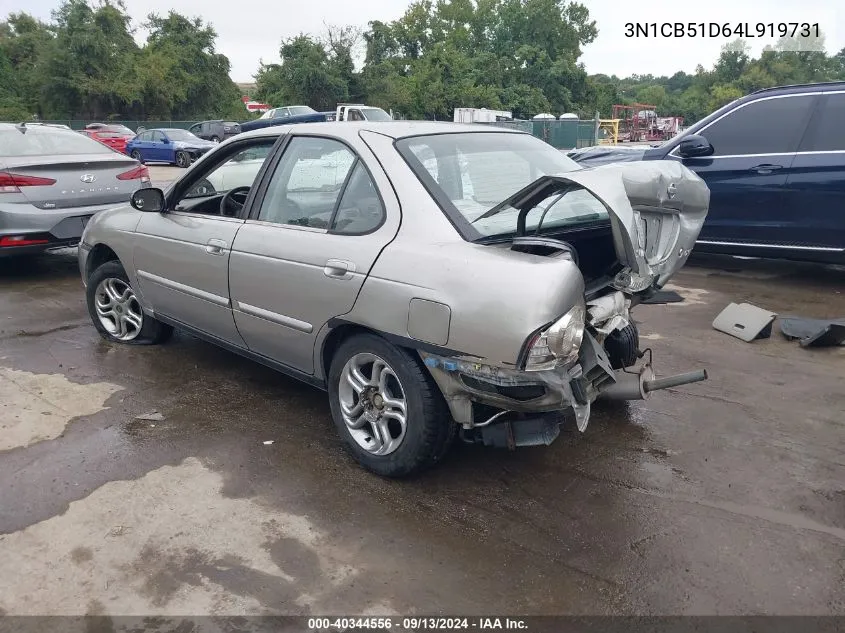 2004 Nissan Sentra 1.8 VIN: 3N1CB51D64L919731 Lot: 40344556