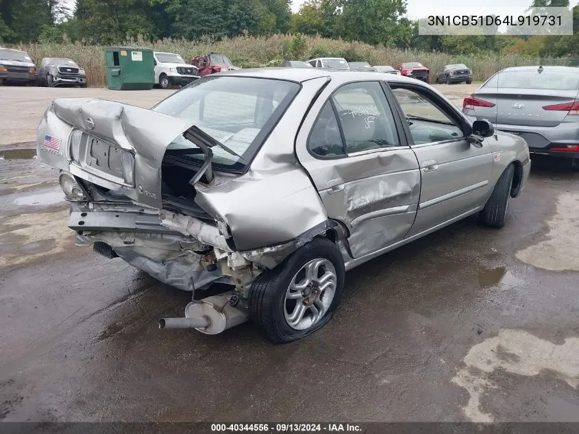 2004 Nissan Sentra 1.8 VIN: 3N1CB51D64L919731 Lot: 40344556