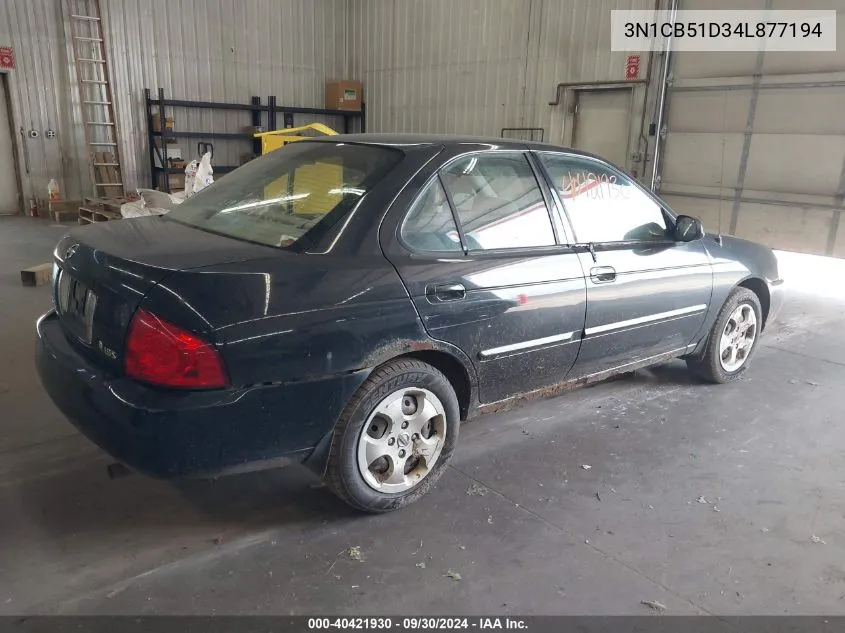 2004 Nissan Sentra 1.8S VIN: 3N1CB51D34L877194 Lot: 40421930