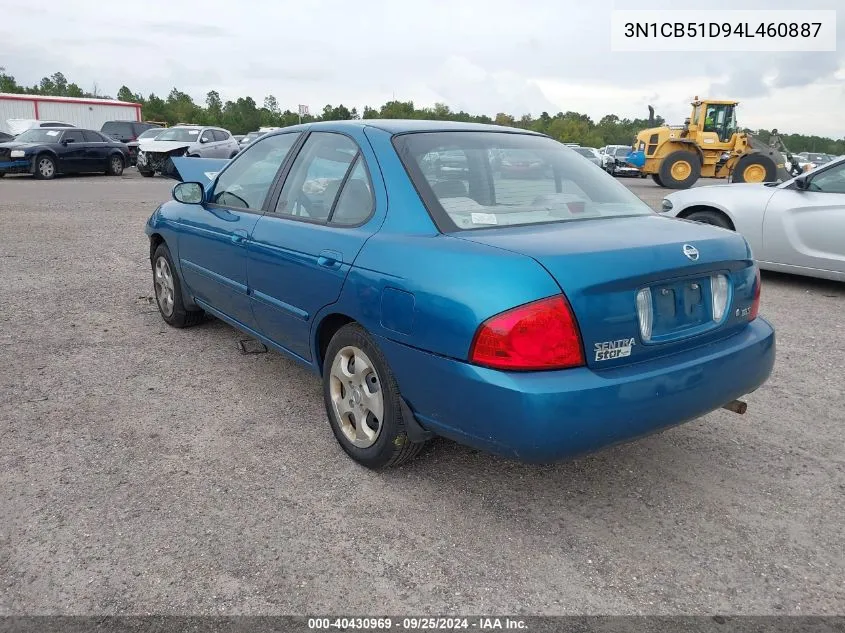 2004 Nissan Sentra 1.8S VIN: 3N1CB51D94L460887 Lot: 40430969