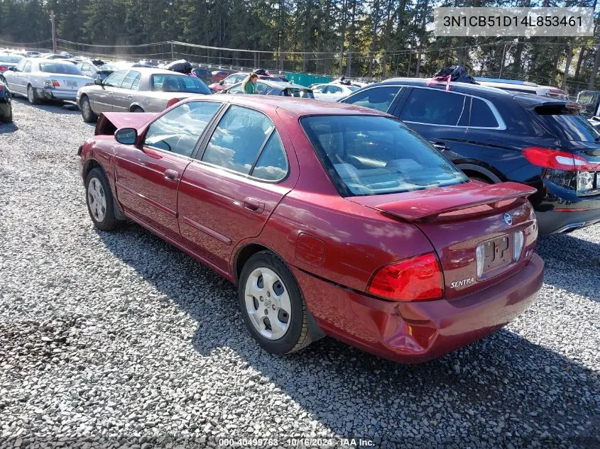 2004 Nissan Sentra 1.8S VIN: 3N1CB51D14L853461 Lot: 40499763