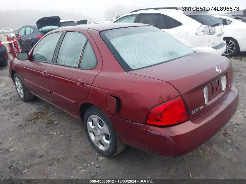 2004 Nissan Sentra 1.8S VIN: 3N1CB51D74L896573 Lot: 40500612