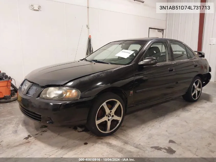 2004 Nissan Sentra VIN: 3N1AB51D74L731713 Lot: 40510916