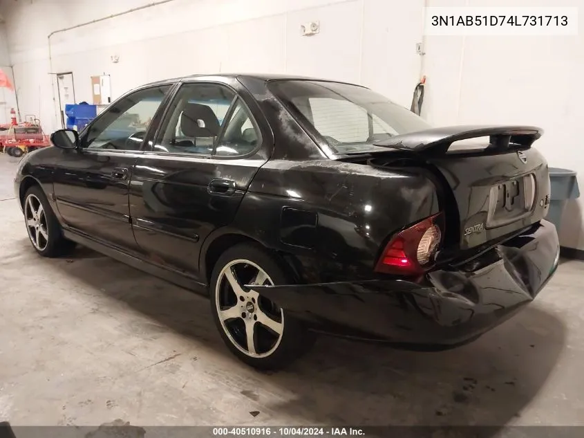 2004 Nissan Sentra VIN: 3N1AB51D74L731713 Lot: 40510916