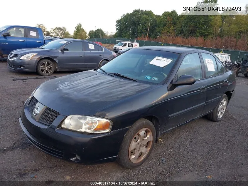 2004 Nissan Sentra 1.8S VIN: 3N1CB51DX4L872493 Lot: 40517134