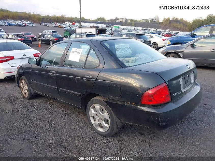 2004 Nissan Sentra 1.8S VIN: 3N1CB51DX4L872493 Lot: 40517134