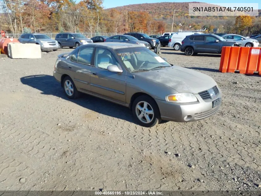 2004 Nissan Sentra 2.5S VIN: 3N1AB51A74L740501 Lot: 40565195