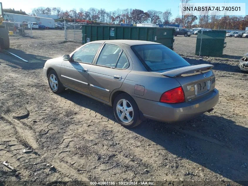 2004 Nissan Sentra 2.5S VIN: 3N1AB51A74L740501 Lot: 40565195