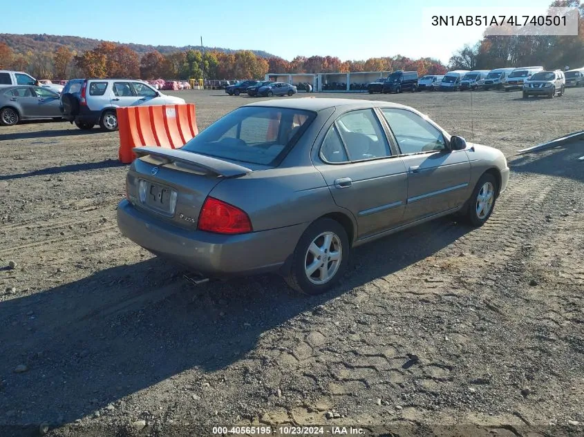 2004 Nissan Sentra 2.5S VIN: 3N1AB51A74L740501 Lot: 40565195