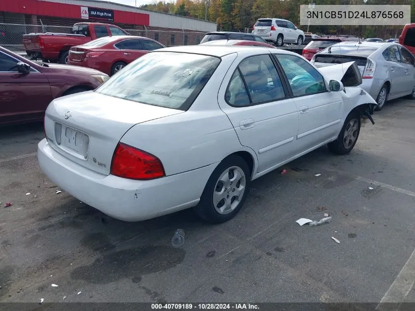 2004 Nissan Sentra 1.8S VIN: 3N1CB51D24L876568 Lot: 40709189