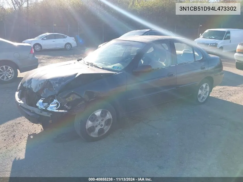 2004 Nissan Sentra 1.8S VIN: 3N1CB51D94L473302 Lot: 40855238