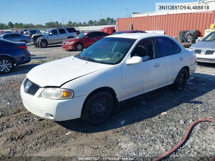 3N1CB51D94L488818 2004 Nissan Sentra 1.8S