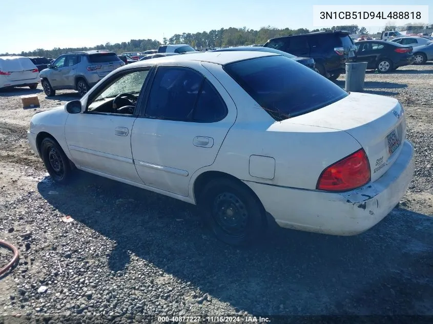 3N1CB51D94L488818 2004 Nissan Sentra 1.8S