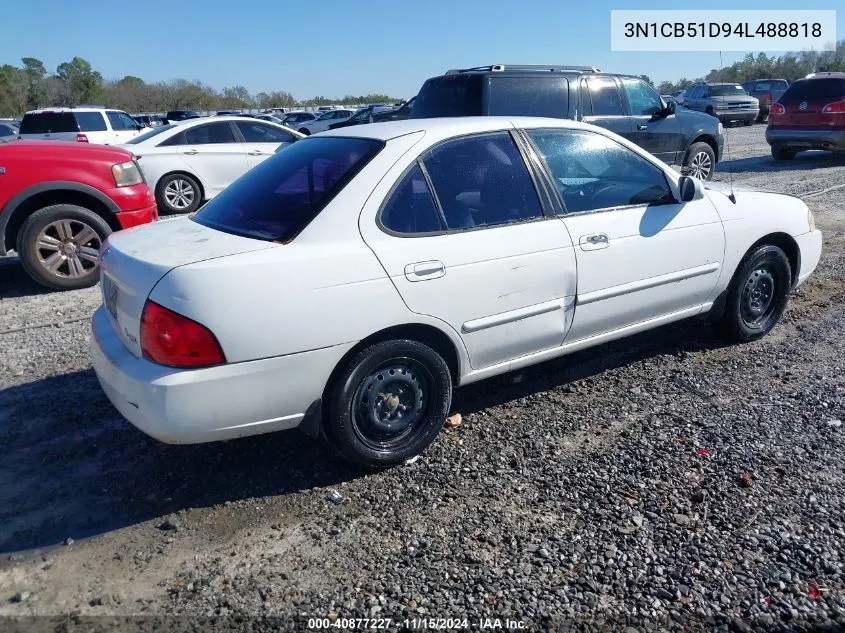 3N1CB51D94L488818 2004 Nissan Sentra 1.8S