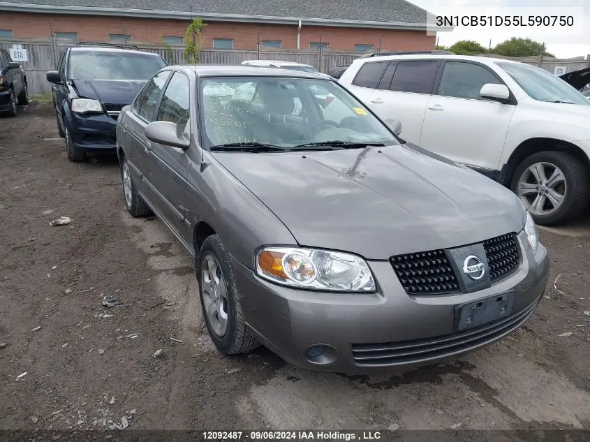 2005 Nissan Sentra VIN: 3N1CB51D55L590750 Lot: 12092487