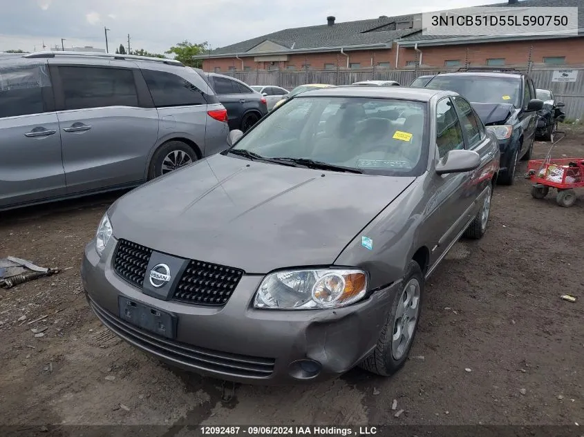 2005 Nissan Sentra VIN: 3N1CB51D55L590750 Lot: 12092487