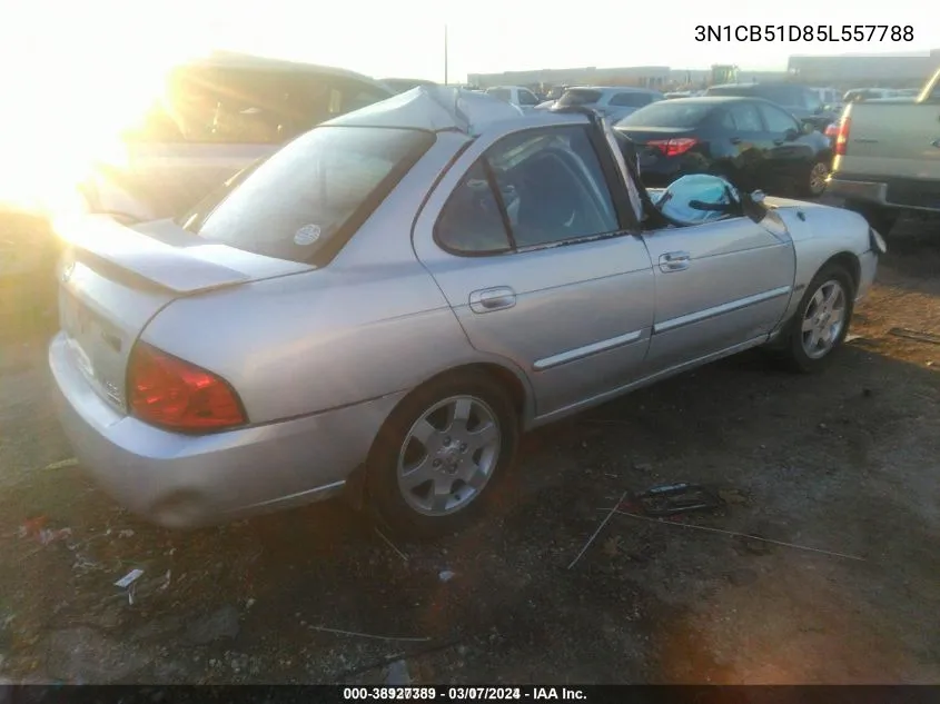 2005 Nissan Sentra 1.8S VIN: 3N1CB51D85L557788 Lot: 38927389