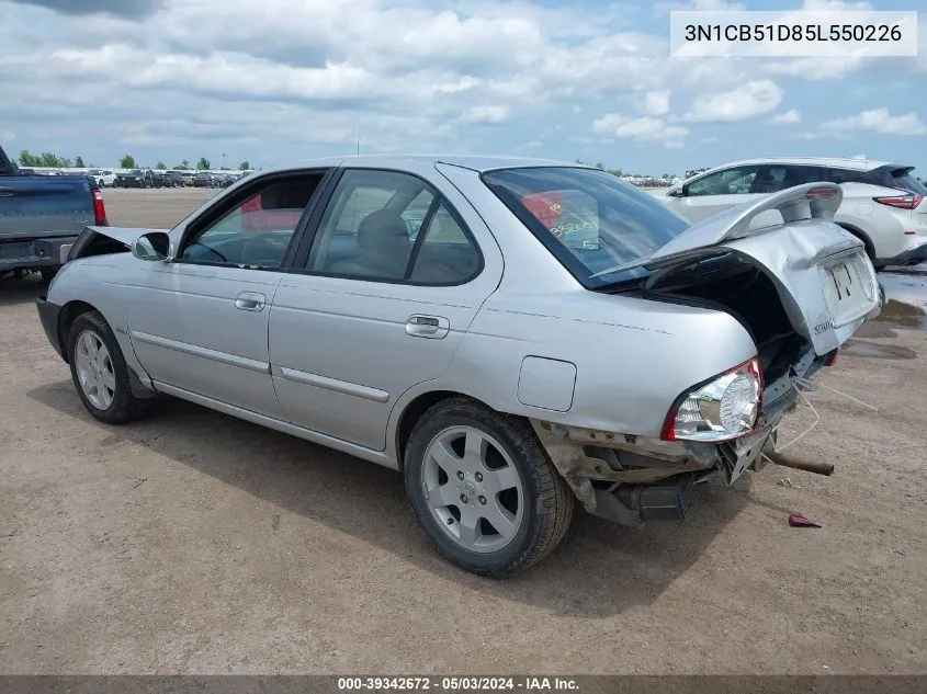 2005 Nissan Sentra 1.8S VIN: 3N1CB51D85L550226 Lot: 39342672