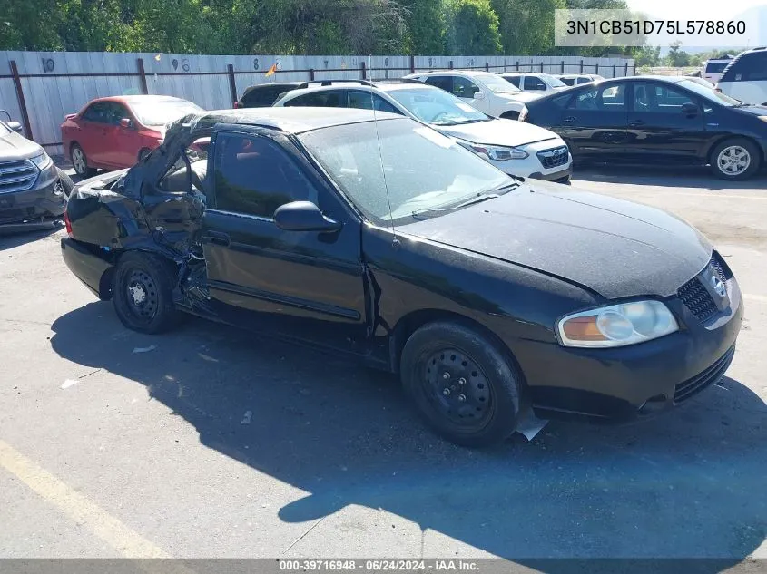 2005 Nissan Sentra 1.8S VIN: 3N1CB51D75L578860 Lot: 39716948