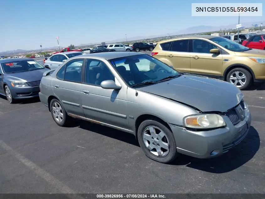 2005 Nissan Sentra 1.8S VIN: 3N1CB51D55L593454 Lot: 39826956