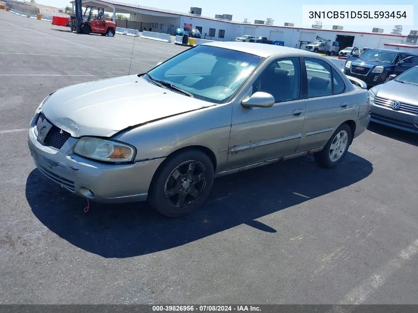 2005 Nissan Sentra 1.8S VIN: 3N1CB51D55L593454 Lot: 39826956