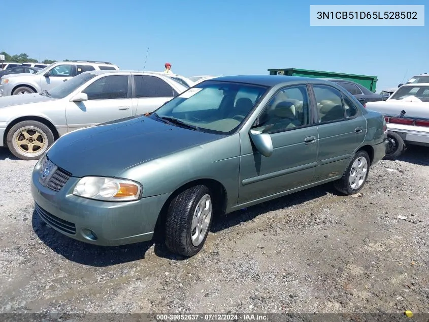 2005 Nissan Sentra 1.8S VIN: 3N1CB51D65L528502 Lot: 39852637