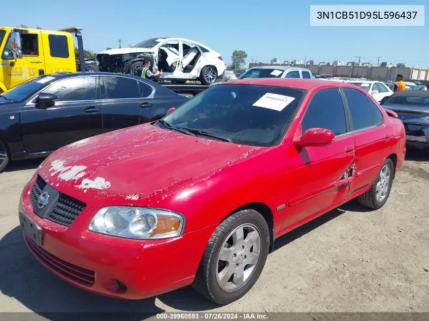 2005 Nissan Sentra 1.8S VIN: 3N1CB51D95L596437 Lot: 39960593