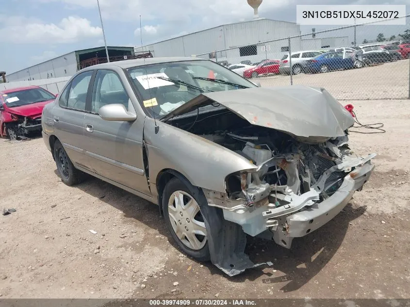 2005 Nissan Sentra 1.8S VIN: 3N1CB51DX5L452072 Lot: 39974909