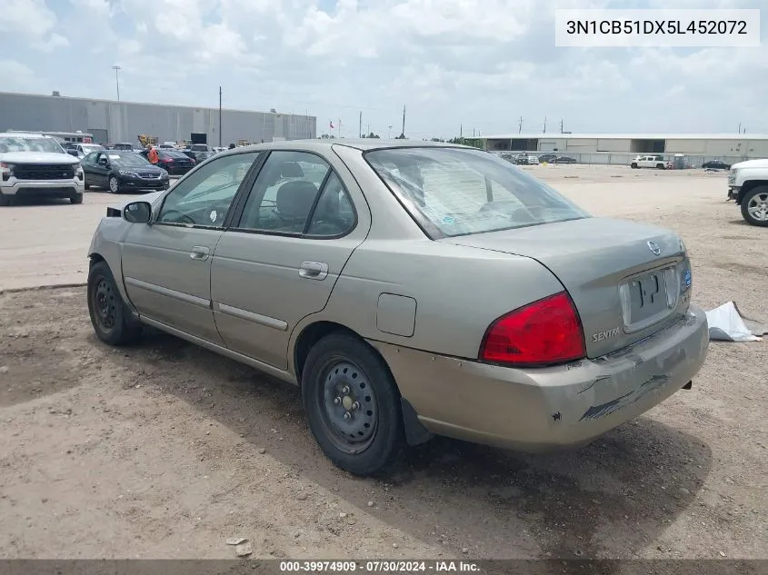 2005 Nissan Sentra 1.8S VIN: 3N1CB51DX5L452072 Lot: 39974909