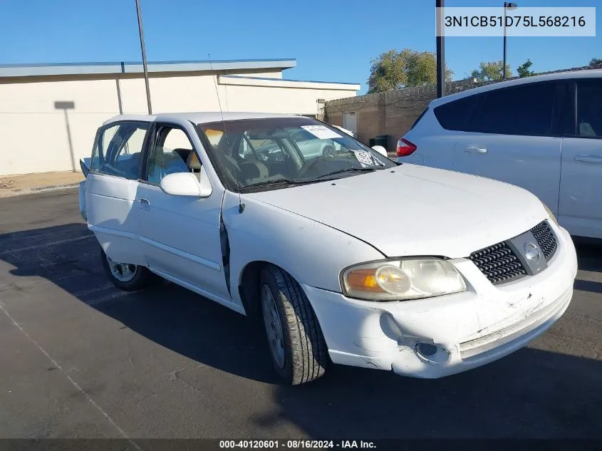 2005 Nissan Sentra 1.8S VIN: 3N1CB51D75L568216 Lot: 40120601