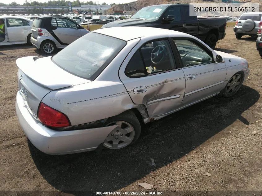 2005 Nissan Sentra 1.8S VIN: 3N1CB51D15L566512 Lot: 40149706