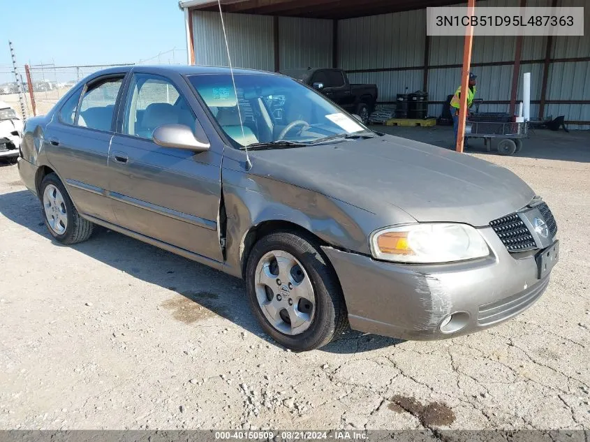 2005 Nissan Sentra 1.8/1.8S VIN: 3N1CB51D95L487363 Lot: 40150509