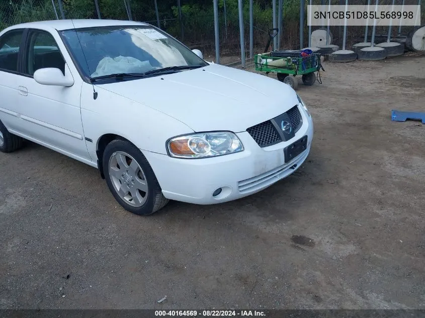 2005 Nissan Sentra 1.8S VIN: 3N1CB51D85L568998 Lot: 40164569