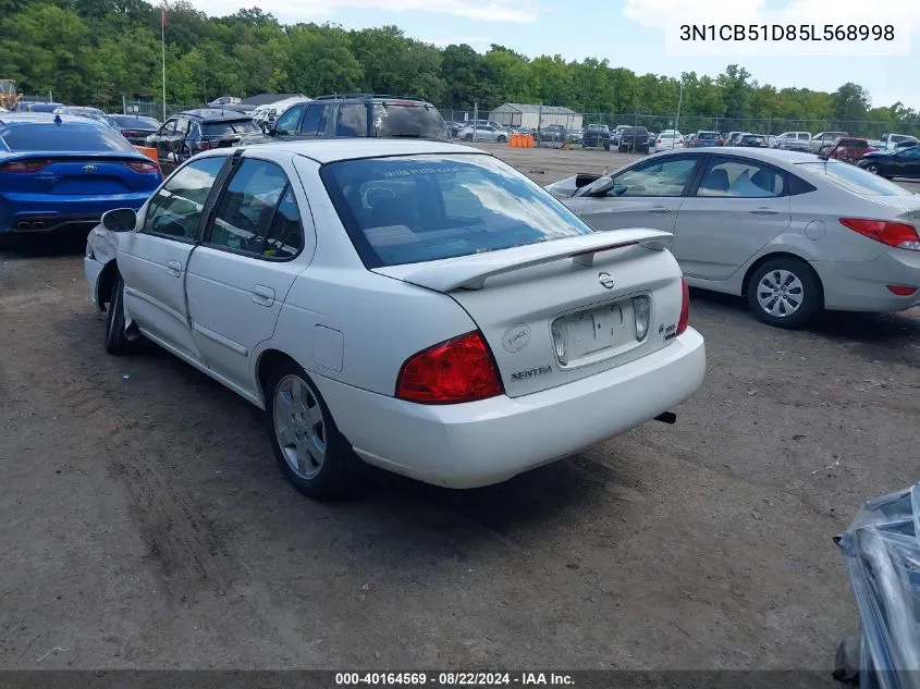 2005 Nissan Sentra 1.8S VIN: 3N1CB51D85L568998 Lot: 40164569