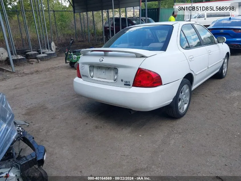 2005 Nissan Sentra 1.8S VIN: 3N1CB51D85L568998 Lot: 40164569